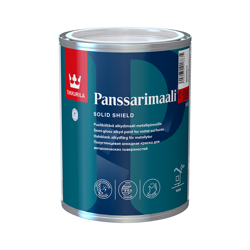 Фарба TIKKURILA алкідна Panssarimaali база А білий напівглянець 0,9 л